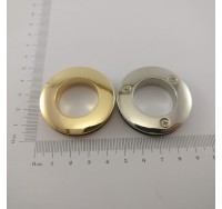 Kniedes (Luversi) 24 mm skrūvējamās, zelts un niķelis, 5 gab.